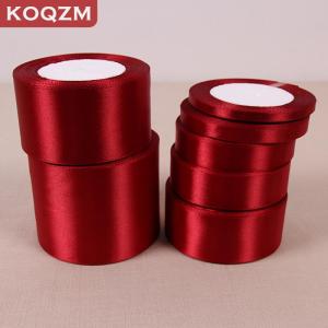[COD] KOQZM KITCHEN Wine Red 25 Yards Silk Satin Ribbon Wedding Party Decoration Gift Wrapping Christmas New Year Apparel Sewing Fabric DIY