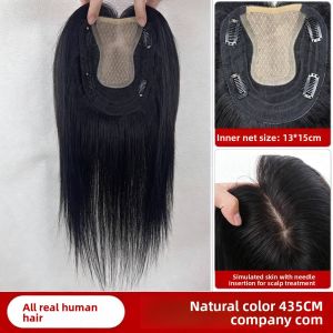 Real Human Hair Toppers for Women No Bangs Top Hair Pieces Clip in Hair Extensions for Thinning Hair Black & Brown Available