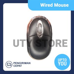 Mouse Kabel USB Komputer / Desktop / Mouse Kabel USB Laptop / Mouse Mini USB Warna Hitam MC-01BK