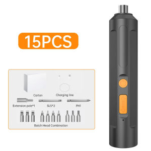 15Pcs 47Pcs USB Rechargeable Electric Drill Screwdriver Set Power Tools Cordless Screwdriver Drill Impact Electric Screwdriver Drill with LED Light Electric Screw Driver Tools for Electronics Repair Portable Home Repair Tools