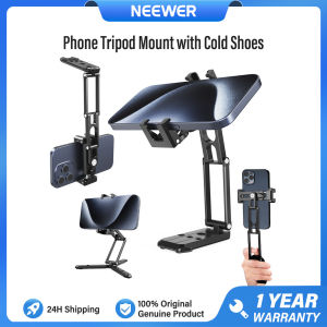 NEEWER SP-04 Phone Tripod Mount with Cold Shoes Tripod Leveling Base (Φ55mm) with 1/4" QR Plate 3/8" Thread Max Load 22lb