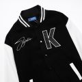 Áo Khoác Form Rộng Nhung Tăm Jacket Varsity FF Unisex V1 Màu Đen,Hồng. 