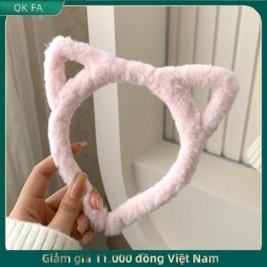 QK FA ✨ Mèo Tai Headband sang trọng mùa đông lông thỏ tai hairband dễ thương tóc bó lông Headband ngọt rửa mặt Headband cô gái Head Hoop Phụ kiện tóc
