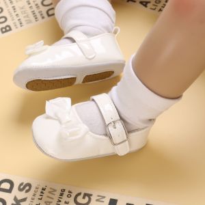 Christening Princess Baby Shoes with Scoks Big Bow Cute Shoes for Baby Girl with White Baptismal Baby Gift 0-18 Months