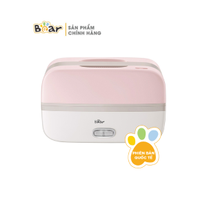 [Bear Chính Hãng]Hộp cơm điện tự nấu Bear DFH-B10J2 màu hồng kem có công suất 270W thể tích 1L chất liệu SUS304 an toàn với thiết kế nhỏ gọn có quai xách tay ngoài ra còn kèm dụng cụ hút chân không giữ nhiệt tiện lợi.