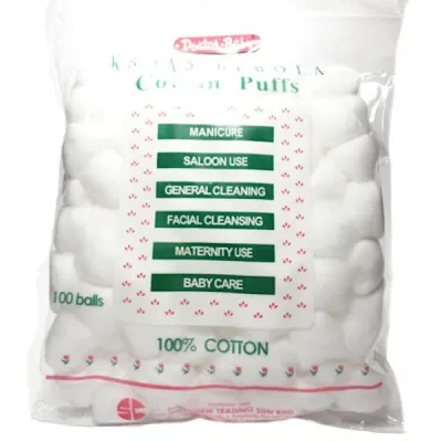 Doctor Baby Cotton Puffs Balls 100% Cotton 100 balls / Kapas Bebola