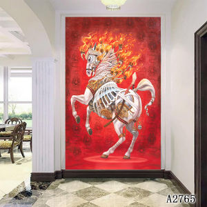Abstract red green watercolor animal poster snail swan deer horse canvas painting HD printing modern wall art picture living room home decoration 1PCS Wooden Inner Framed or Frameless (or Black Aluminum Alloy Framed)