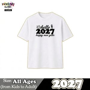 2027 Family Matching T-Shirt Set | New Year Hello 2027 Graphic Tee (Kids to Adult)