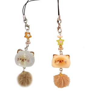 Mèo hoạt hình móc khóa gắn mặt dây đáng yêu Phụ kiện Túi Túi sinh viên charm nhựa kết cấu cho sử dụng thường nhật và trường học cuộc sống