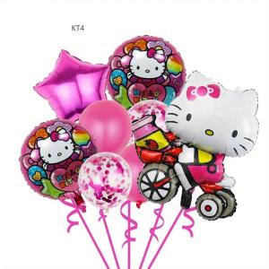 ULEEK  Hello Kitty Happy Birthday Banner Fun Numbers Set Baby Shower Party Supplies Decorations Colorful for Girls Sanrio