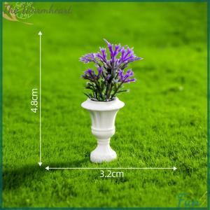 【The Warmheart】 1:12 Dollhouse Miniature Flowerpot Potted Plants Bonsai Model Garden Decor Toy Micro Landscape Doll House Accessories