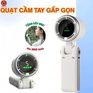 Quạt Mini Cầm Tay N607 - 5 Cấp Độ Gió Công Suất Mạnh 7W Pin Trâu Thiết Kế Thời Trang