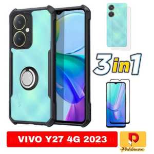 PAKET 3 IN 1 HARD CASE VIVO Y27 4G 2023 / VIVO Y27 5G 2023 / VIVO Y16 2022 SOFCASE SUPER SLIM EXCELLENT CINCIN RINKG