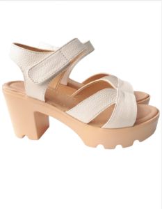 Giày xăng đan nữ cao gót da bò thật cao cấp VI VI .Đế cao 8 phân êm nhẹ