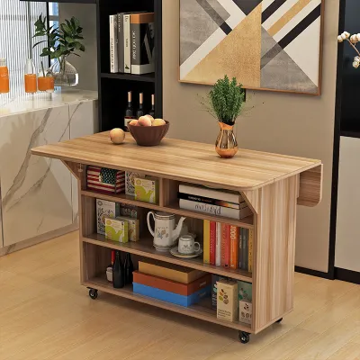 Dining Kitchen foldable Island with Removable Table Side Cabinet Sink Open-plan Bar Multi-functional Home