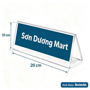 Biển mica chữ A dày 2mm để bàn kích thước 10x20cm cho cơ quan và doanh nghiệp.
