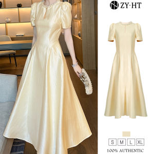 ZYHT EraVogue เดรสผู้หญิง เดรสสีครีม เดรสทรงเอ เดรสแขนพอง เดรสทำงาน เดรสไฮโซ เดรสวินเทจ เดรสออกงาน เดรสปาร์ตี้ ชุดราตรี 80219