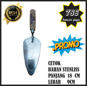 786 cetok stenlise besar 18x9 Cetok Semen Alat Pengaduk Luluh Loloh luluh  alat tukang bangunan