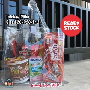 (20x20x13) Tas Ultah Ulang Tahun Mika Souvenir Hampers Goodie bag  Custom Stiker Ready Stock Polos