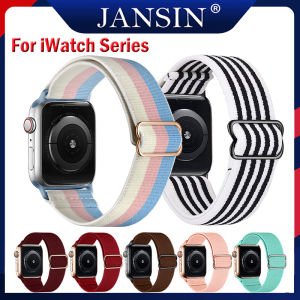 Dây đeo vòng đeo tay bằng nylon đàn hồi cho Apple Watch 7 Band 45mm 41mm 44mm 40mm Vòng đeo tay có thể điều chỉnh cho Apple Watch Series 7 6 SE 5 4 3