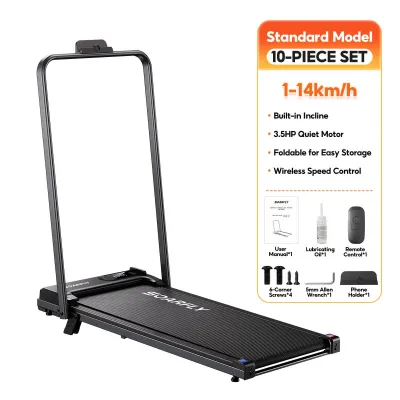 SOARFLY 14KM Incline Walking Treadmill With Safety Lock Walking Pad Indoor Running Walking Pad Foldable with Handrail Walking Machine Ultra-Thin threadmill Jogging Home Exercise Fitness Walking Pad equipment