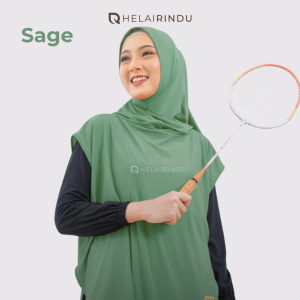 𝐇𝐄𝐋𝐀𝐈𝐑𝐈𝐍𝐃𝐔 - Hijab Sport Menutup Dada Outer Hoodie Kerudung Olahraga Royal Jersey Premium