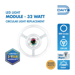 Daiyo LM 102-WW 32W LED Round Shape Circular Magnetic Base Ceiling Panel (Warm White)