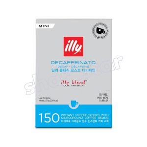 Illy Decaffeinated Mini Instant Coffee Sticks 150 Pack 1g x150 Microground Arabica Decaf