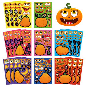 24Pieces Halloween Decorative Stickers For Electronic Devices Customizable Puzzle Pattern PVC Safe NonToxic Material