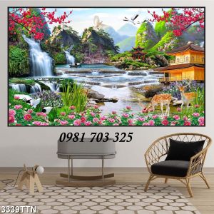 Gạch tranh 3d thác nước