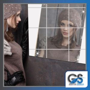 Gratis Semua - Cermin Dinding Kamar Mandi Tempel / Sticker Kaca Dekorasi Rumah / Cermin Hiasan Dinding Tidur Unik Murah