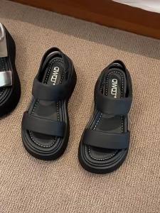 WomenS Single-Strap Platform Sandals 2025 Summer New Simple Fashionable Thick-Soled Beach Shoes For Petite Women