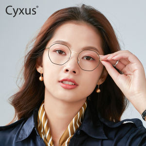 Cyxus Blue Light Blocking Glasses Men Women Fashionable Octagonal Computer Eyeglasses Ultra-Light Metal Frame Anti Radiation Specs Reduce Eye Fatigue Eyewear  8008