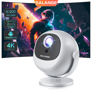 Salange P360 Projector 4K Support 1080P Native Android Dual Band Wifi 6 Auto Keystone Office Smart Home Theater Video Projector