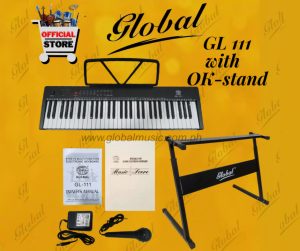 GLOBAL KEYBOARD - 61 KEYS COMPACT SIZED GL 111 BEST for GIG use with FREE STAND HANDY  PORTABLE and LIGHTWEIGHT