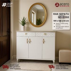Rak Sepatu Kayu MDF Minimalis | Rak Sepatu Aesthetic Serbaguna | Kuat & Hemat Tempat SC 2268