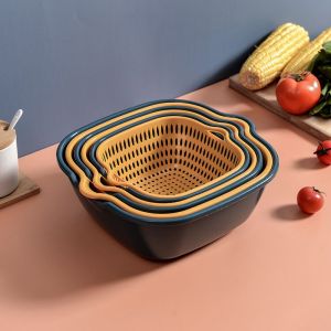 Sét 6 Món 3 Rổ 3 Chậu Xếp Gọn Đa Năng