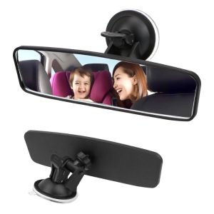 Universal Adjustable Suction Cup Interior Rear View Mirror Car Rear Mirror 360° Rotates Wide-angle