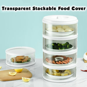 Multi-Layer Food Cover Transparent Stackable Food Insulation Dish Cover Dustproof Sliding Door Home Kitchen Refrigerator