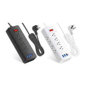 3Side Designs Power Strips with Surge Protections 12Outlets USB Port Flat Plugs for Home and Office Convenience Charging