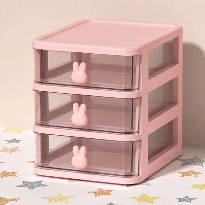 JCAAAP 3-Tier Clear Acrylic Drawer Storage Box Minimalist Style Desktop Organizer for Desk Decor Small Item Storage