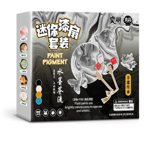 DIY Mini Fan Kit Non-Material Cultural Heritage Art Craft 5ml Paints Round Hand Fan Suppliesfor Wedding Décor Hanfu Styling Cultural Gifting Beginner Friendly Craft Kit