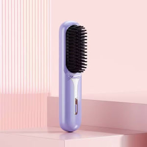 Portable Cordless Hair Straightener Negative Ion Hair Brush Curler for Travel
