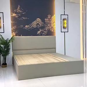 Solid wood bed  drawer side open storage storage high  bed modern simple small apartment bed tatami