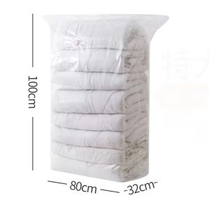 ENCOUNT Transparent Vacuum Compression Bag Reusable Clothes Organizer Clothing Dustproof Cover  No Need Pump Clothes Quilt Packing Bag for Suits/Dress/Jacket