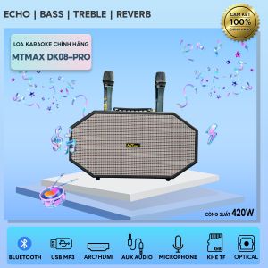 [ Hàng Mới Giảm 50% ] Loa Xách Tay Karaoke Chính Hãng MTMax DK08 Pro - Loa 5 Đường Tiếng Công Suất Lớn 420W Thiết Kế Độc Đáo 2 Bass 15cm Siêu Trầm Ấm Căng Chắc Bảo Hành 12 Tháng Tặng Kèm 2 Micro Không Dây Và Bộ Pin Sạc Đa Năng