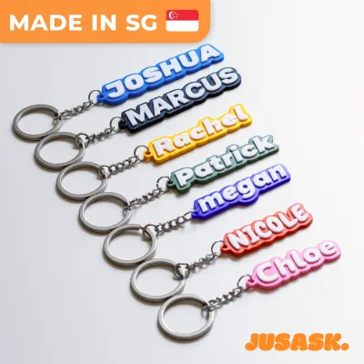 Customised Name Keychain Bag Tag | Colourful 3D Printed Personalised Gift School Nametag