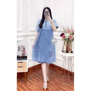 Dress Jeans Kekinian Terbaru Busui Friendly