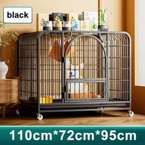Mobile Square Tube Wire Dog Cage Large Metal Cage With Tray Pet Cage Indoor Dog House