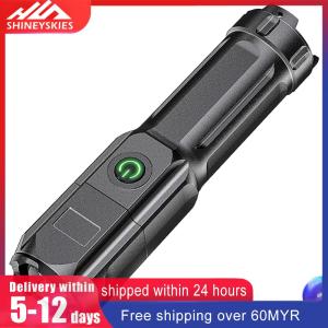 Portable Camping Light Waterproof LED Tent Lamp USB Charging Outdoor Camping Torch Power Display for Outdoor Camping Use